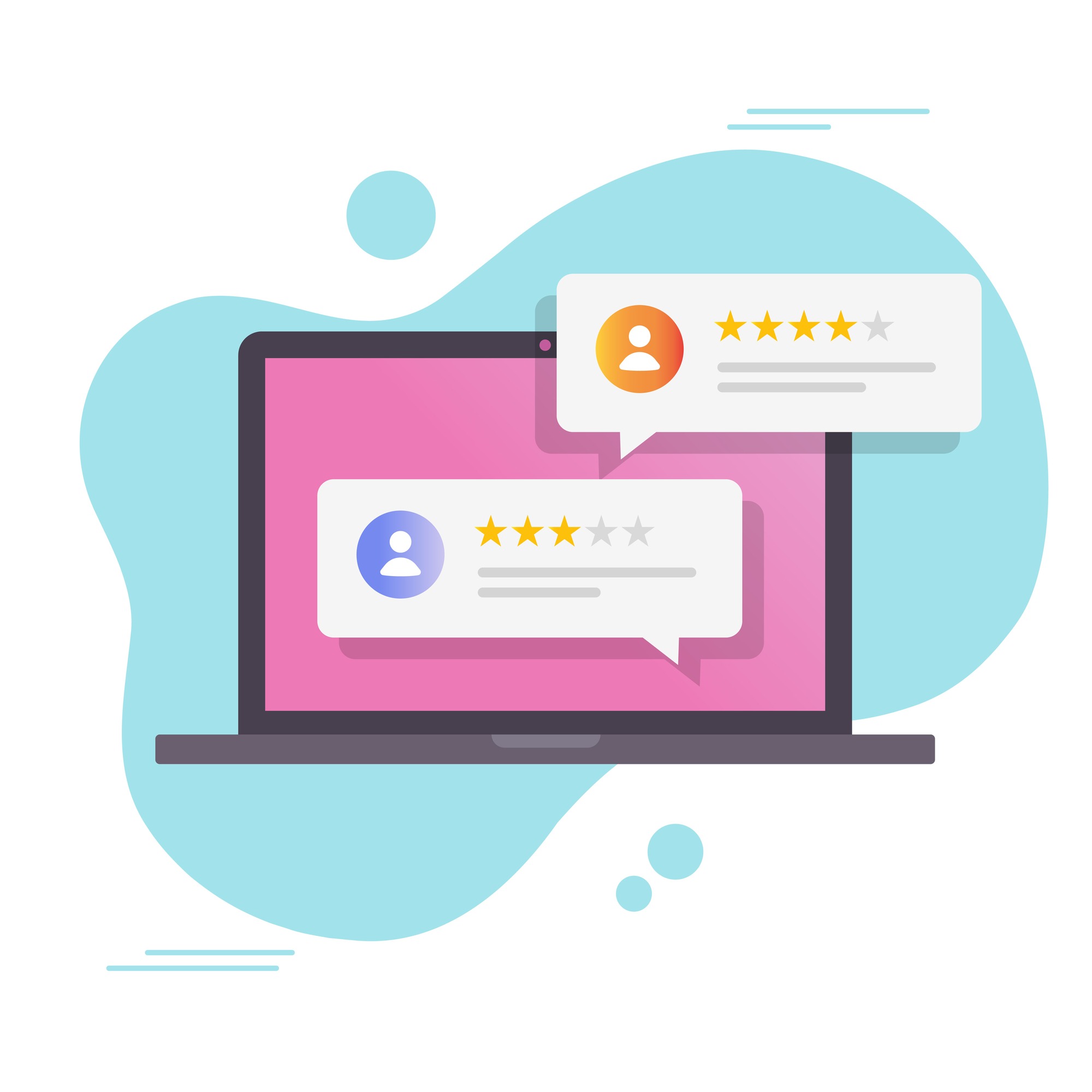 Review rating online on computer